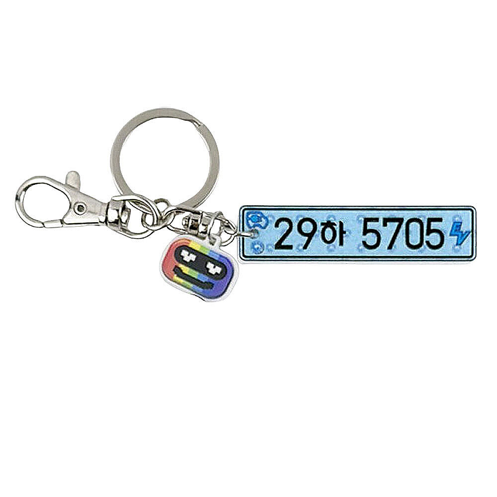 자동차 번호판 키링 캐스퍼 일렉트릭 전용 열쇠고리 기본형 (마스코트키링 포함)