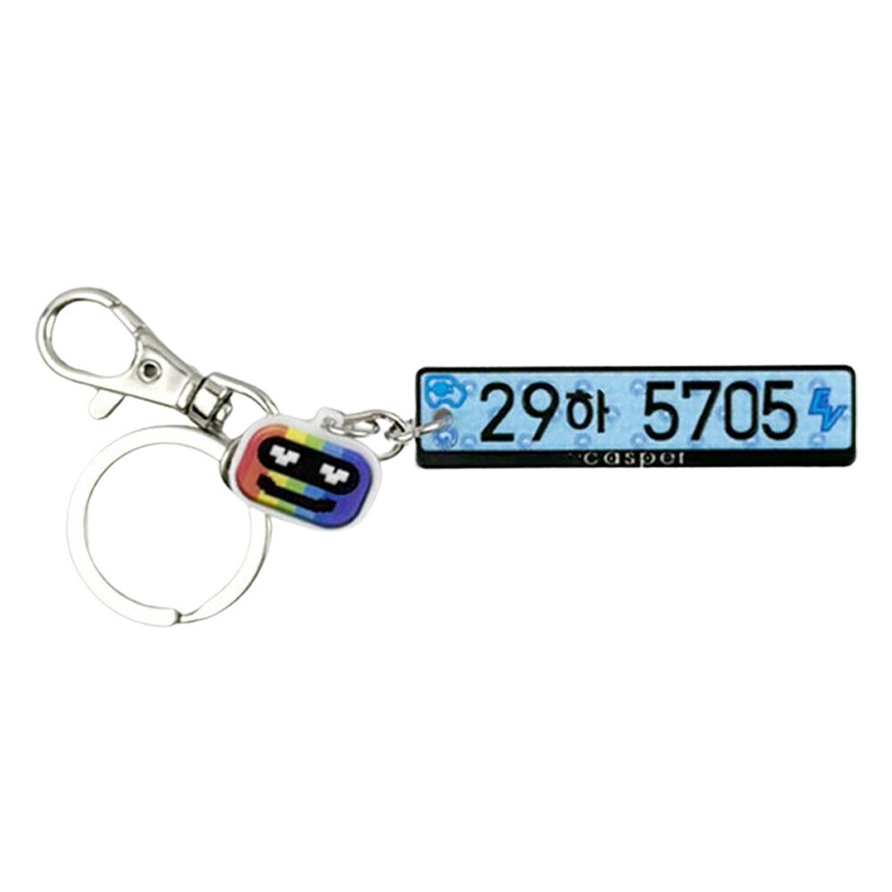 자동차 번호판 키링 캐스퍼 일렉트릭 전용 열쇠고리 가드형 (마스코트키링 포함)