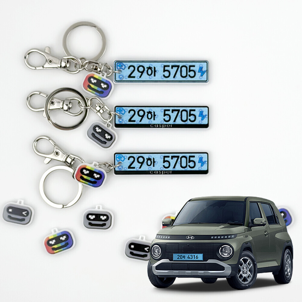 닥쏘오토 자동차 번호판 키링 캐스퍼 일렉트릭 전용 열쇠고리 가드형 (마스코트키링 미포함)