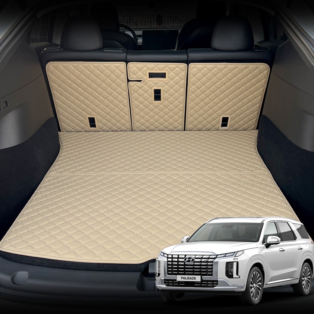 컨셉토 가죽 퀼팅 더뉴 팰리세이드 전용 3열 등커버 트렁크매트 세트 (2018~2024)