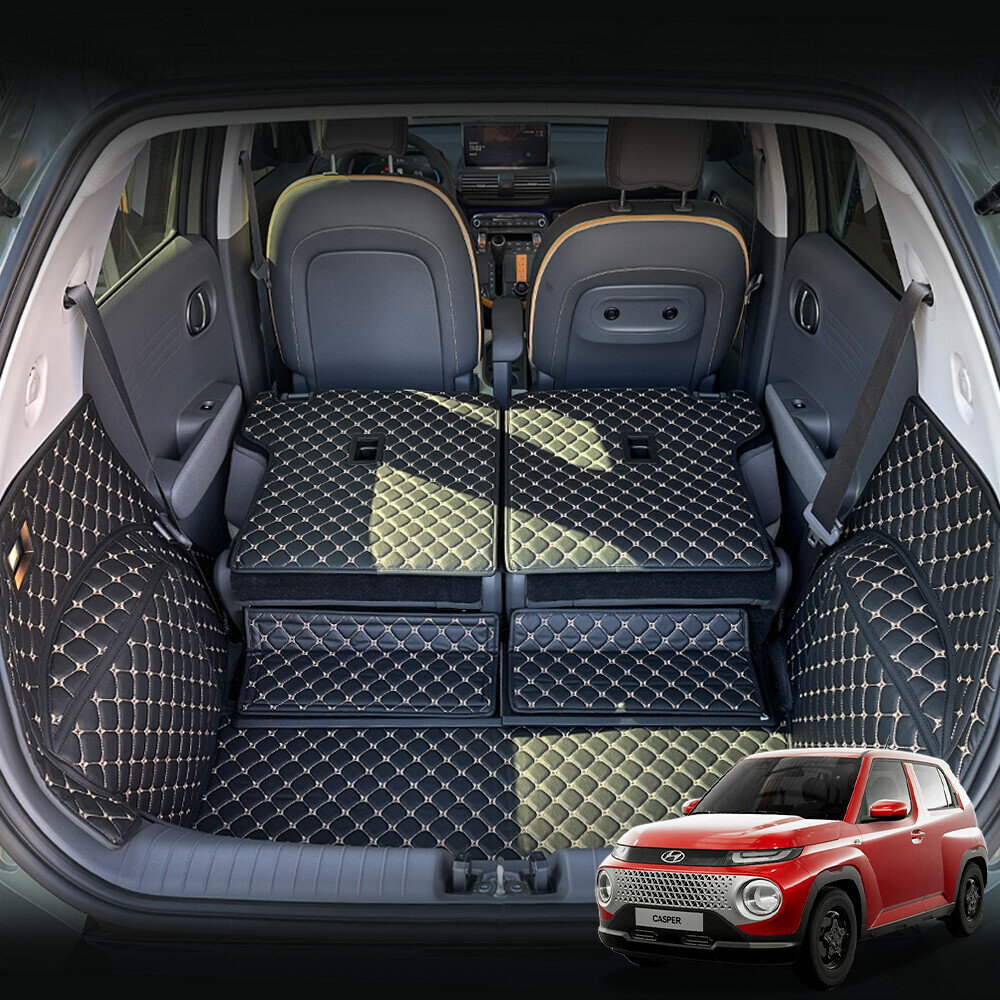 컨셉토 3D 가죽 퀼팅 풀커버 트렁크 매트 캐스퍼(더뉴 캐스퍼) 가솔린 전용 풀세트