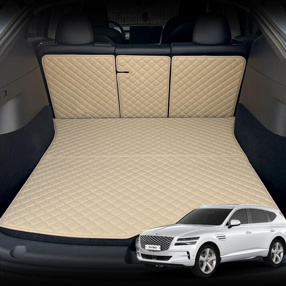 컨셉토 가죽 퀼팅 제네시스 GV80 전용 등커버 트렁크매트 세트