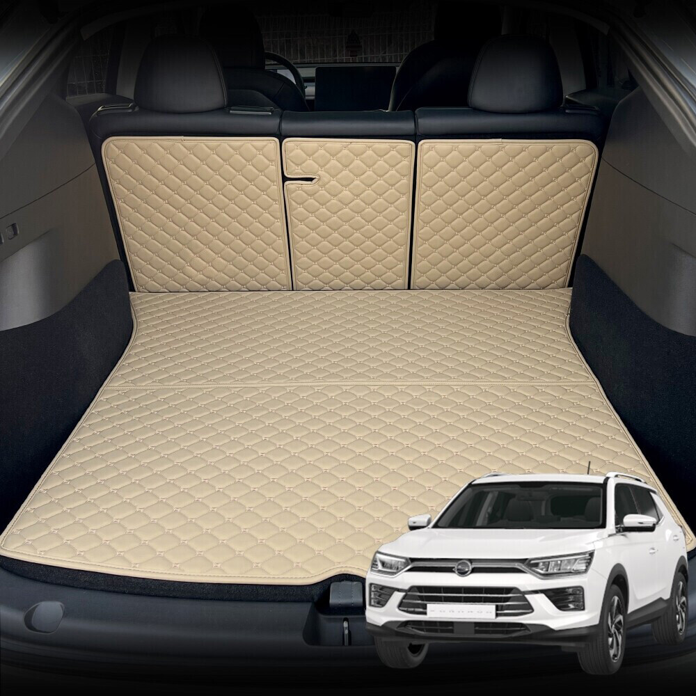 컨셉토 가죽 퀼팅 뷰티풀 코란도 리스팩 전용 등커버 트렁크매트 세트