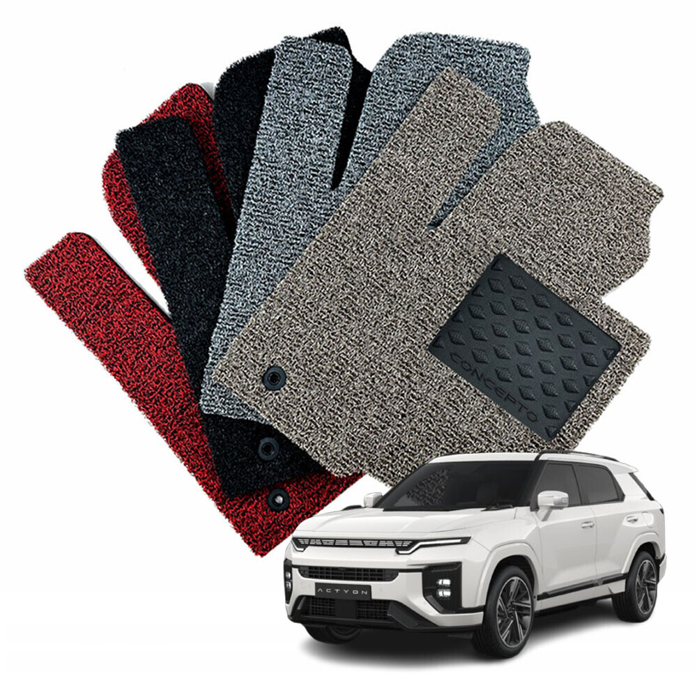 컨셉토디자인 확장형 코일매트 쌍용 신형 액티언 1열2열 세트 (하이브리드 호환)