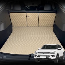 컨셉토 가죽 퀼팅 뷰티풀 코란도 리스팩 전용 등커버 트렁크매트 세트