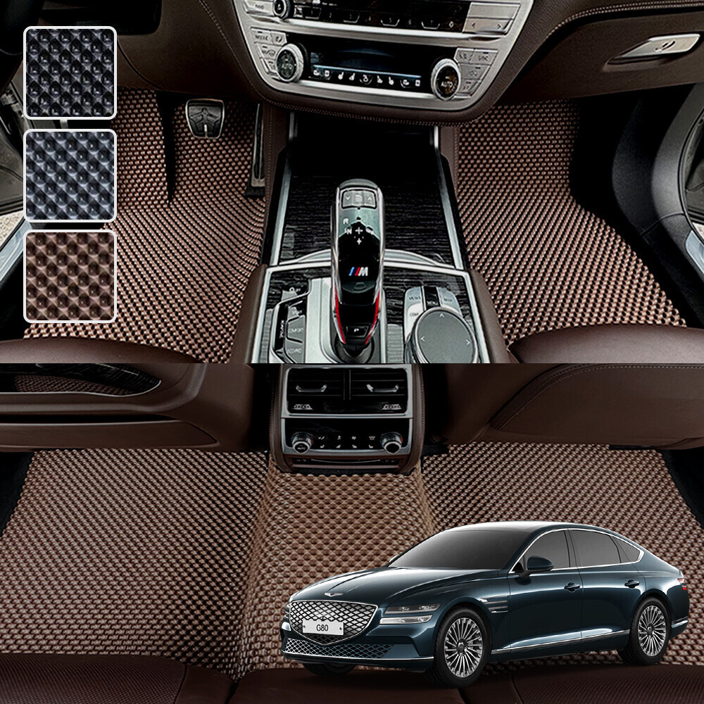 제네시스 G80 일렉트리파이드 RG3 전기차 전용 3D 엠보싱 차세대 고무매트 1열2열 세트