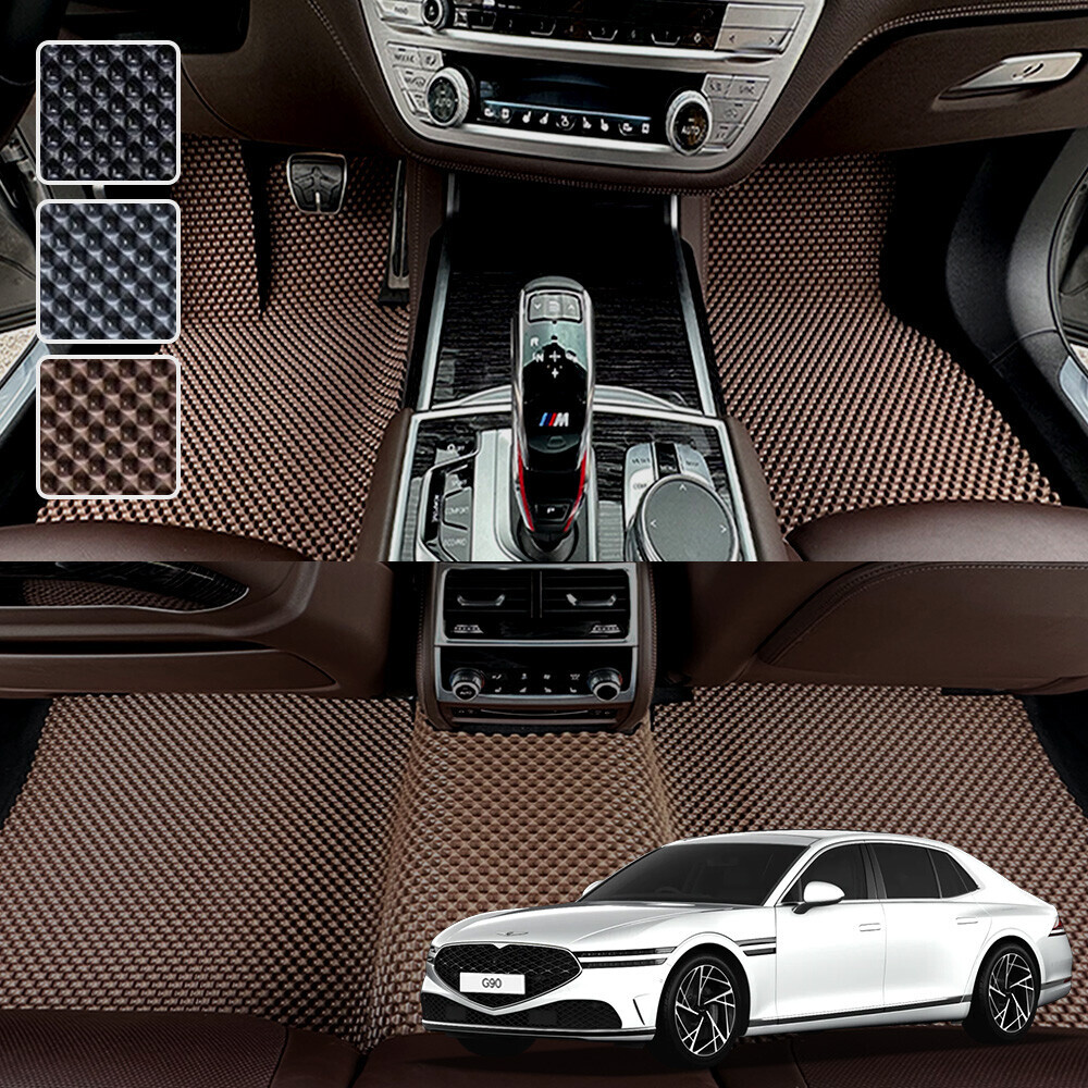 제네시스 G90 전용 3D 엠보싱 차세대 고무매트 1열2열 세트