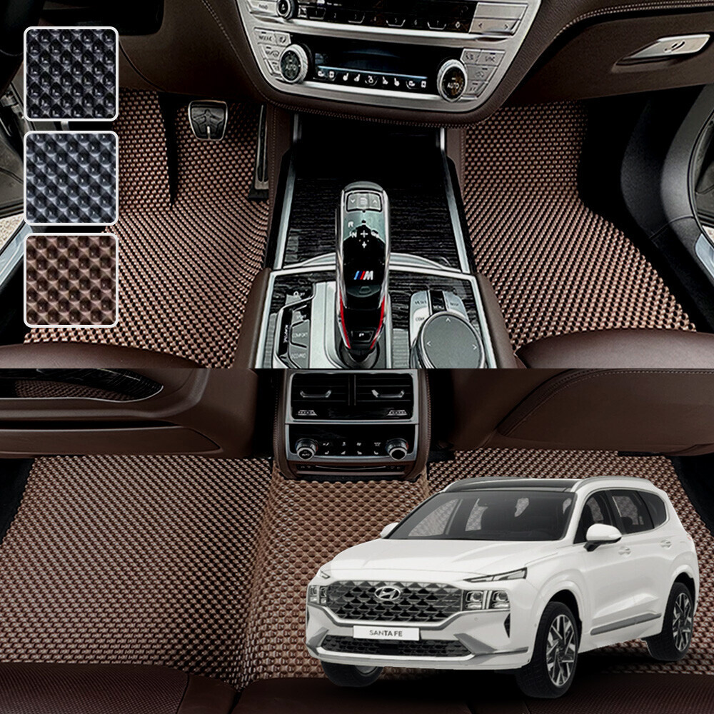 더뉴 싼타페 전용 3D 엠보싱 차세대 고무매트 1열2열 세트 (2020.8~2023.3)