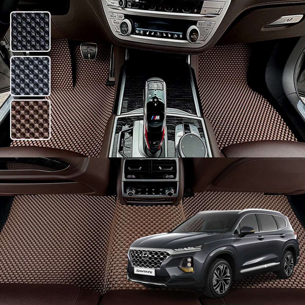 싼타페TM 전용 3D 엠보싱 차세대 고무매트 1열2열 세트 (2018.3~2020.7)