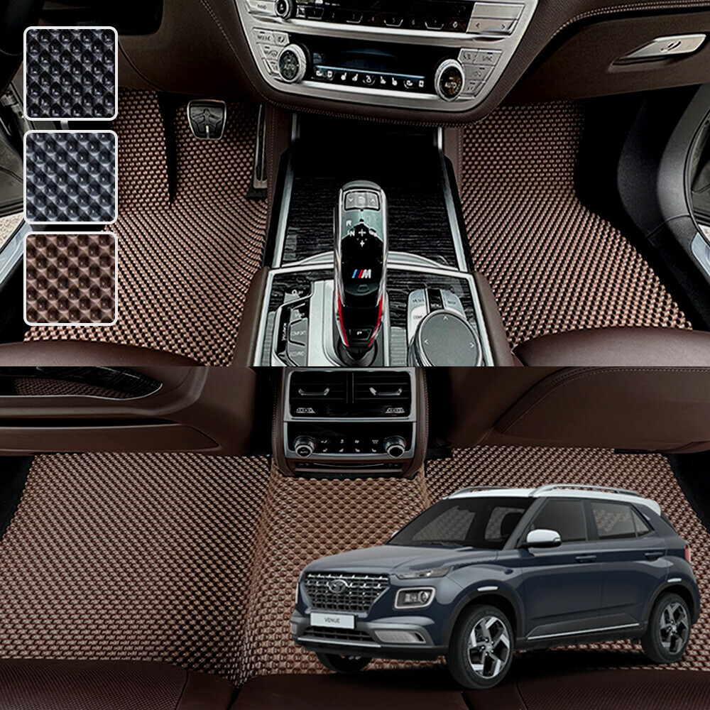 베뉴 전용 3D 엠보싱 차세대 고무매트 1열2열 세트