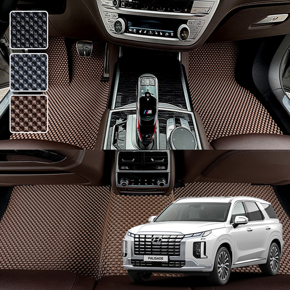 팰리세이드 전용 3D 엠보싱 차세대 고무매트 1열2열 세트 (2019~24.12)