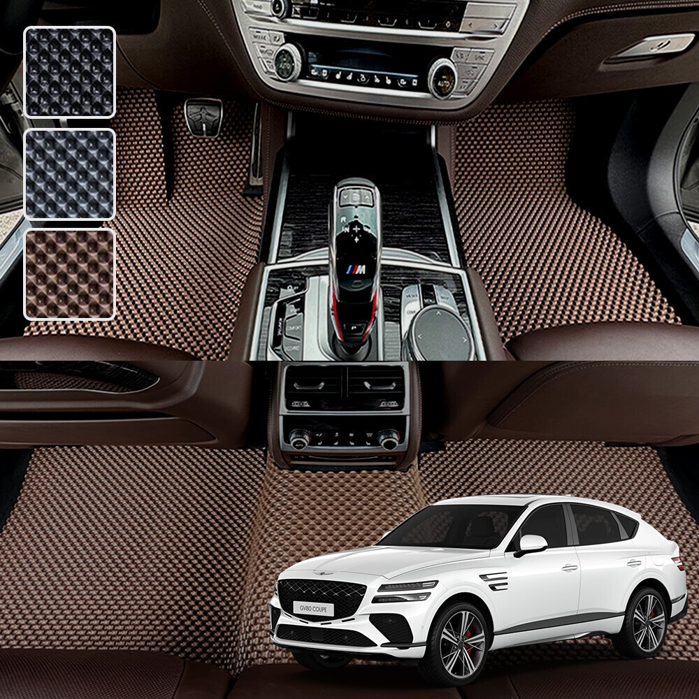 제네시스 GV80쿠페(2023년12월부터) 호환용 전용 3D 엠보싱 차세대 고무매트 1열2열 세트