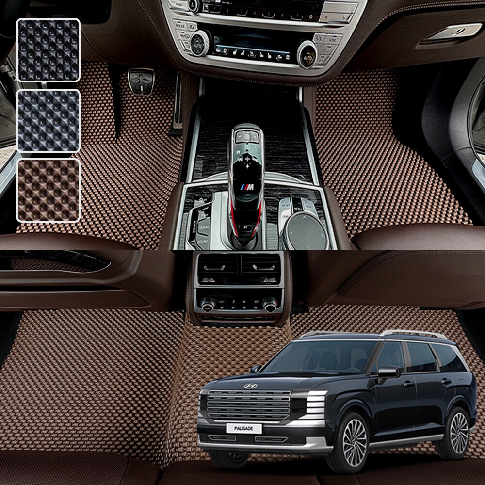디 올뉴 팰리세이드 LX3 전용 3D 엠보싱 차세대 고무매트 1열2열 세트 (2025.1~)
