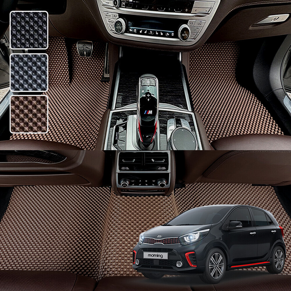 올뉴 모닝 전용 3D 엠보싱 차세대 고무매트 1열2열 세트