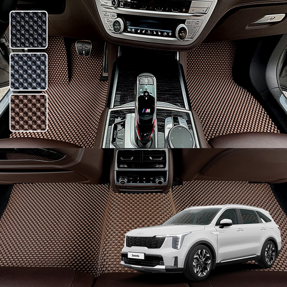 쏘렌토 전용 3D 엠보싱 차세대 고무매트 1열2열 세트