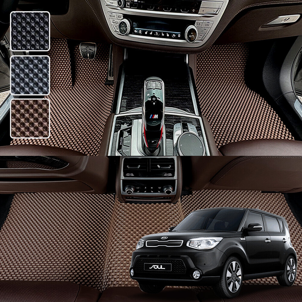 쏘울 전용 3D 엠보싱 차세대 고무매트 1열2열 세트