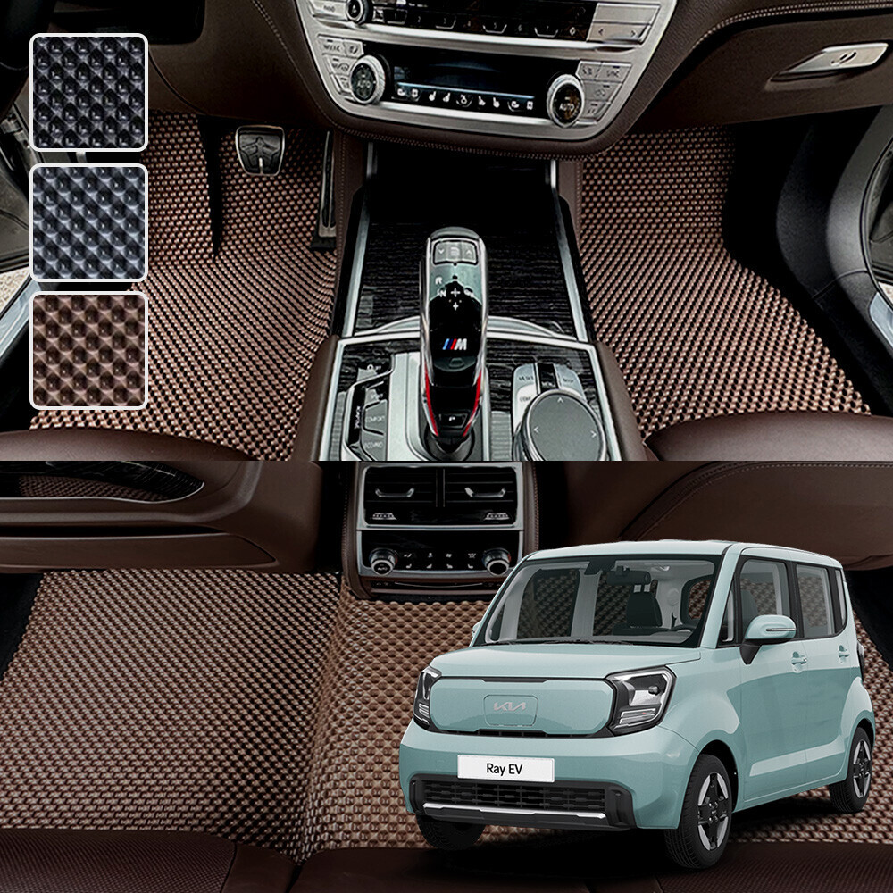 레이 EV 전용 3D 엠보싱 차세대 고무매트 1열2열 세트