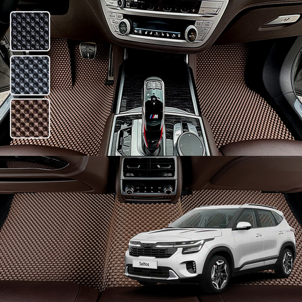 더뉴 셀토스 페이스리프트 전용 3D 엠보싱 차세대 고무매트 1열2열 세트 (2023-2025)