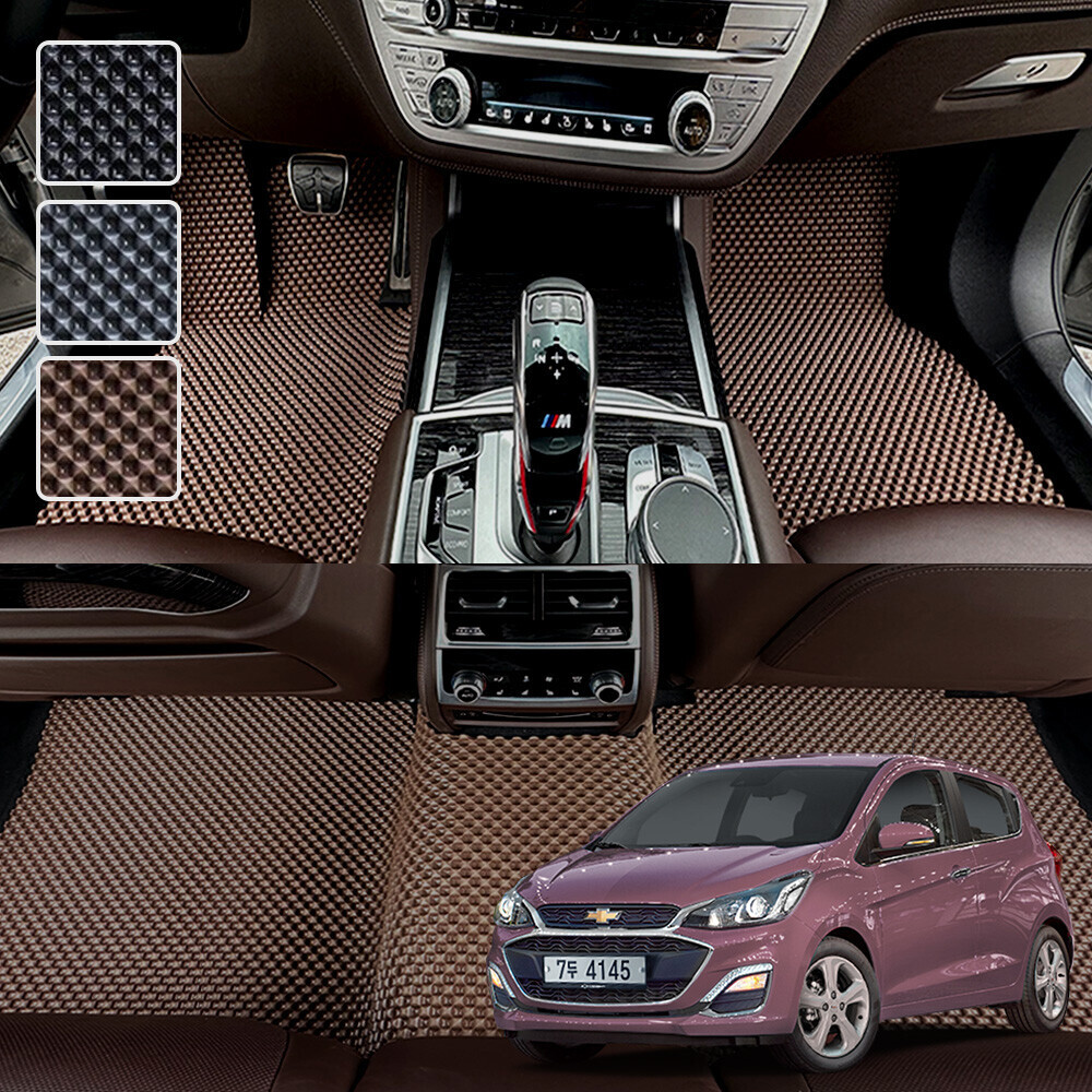 스파크 전용 3D 엠보싱 차세대 고무매트 1열2열 세트