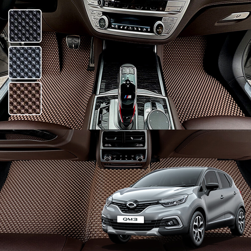 뉴QM3 (2017.7-2019) 전용 3D 엠보싱 차세대 고무매트 1열2열 세트