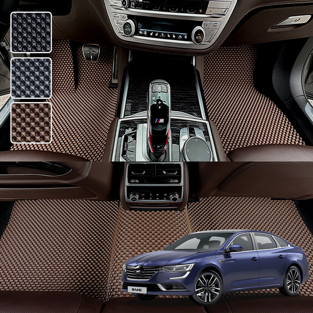 SM6 (2016-2020.7) 전용 3D 엠보싱 차세대 고무매트 1열2열 세트