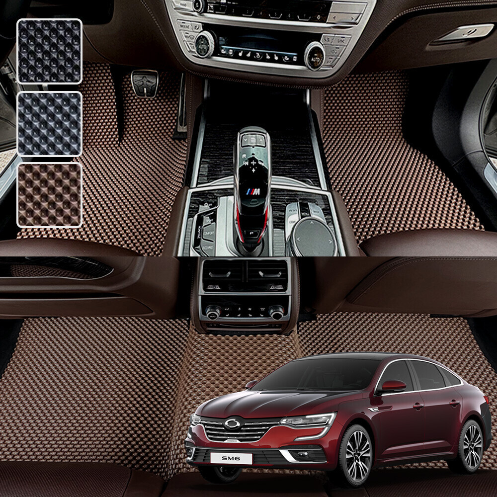 SM6 전용 3D 엠보싱 차세대 고무매트 1열2열 세트