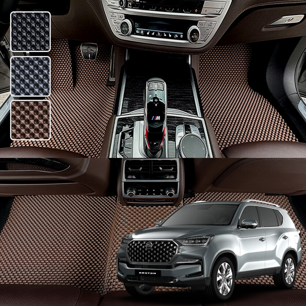 올뉴 렉스턴 (2020.10~) 전용 3D 엠보싱 차세대 고무매트 1열2열 세트