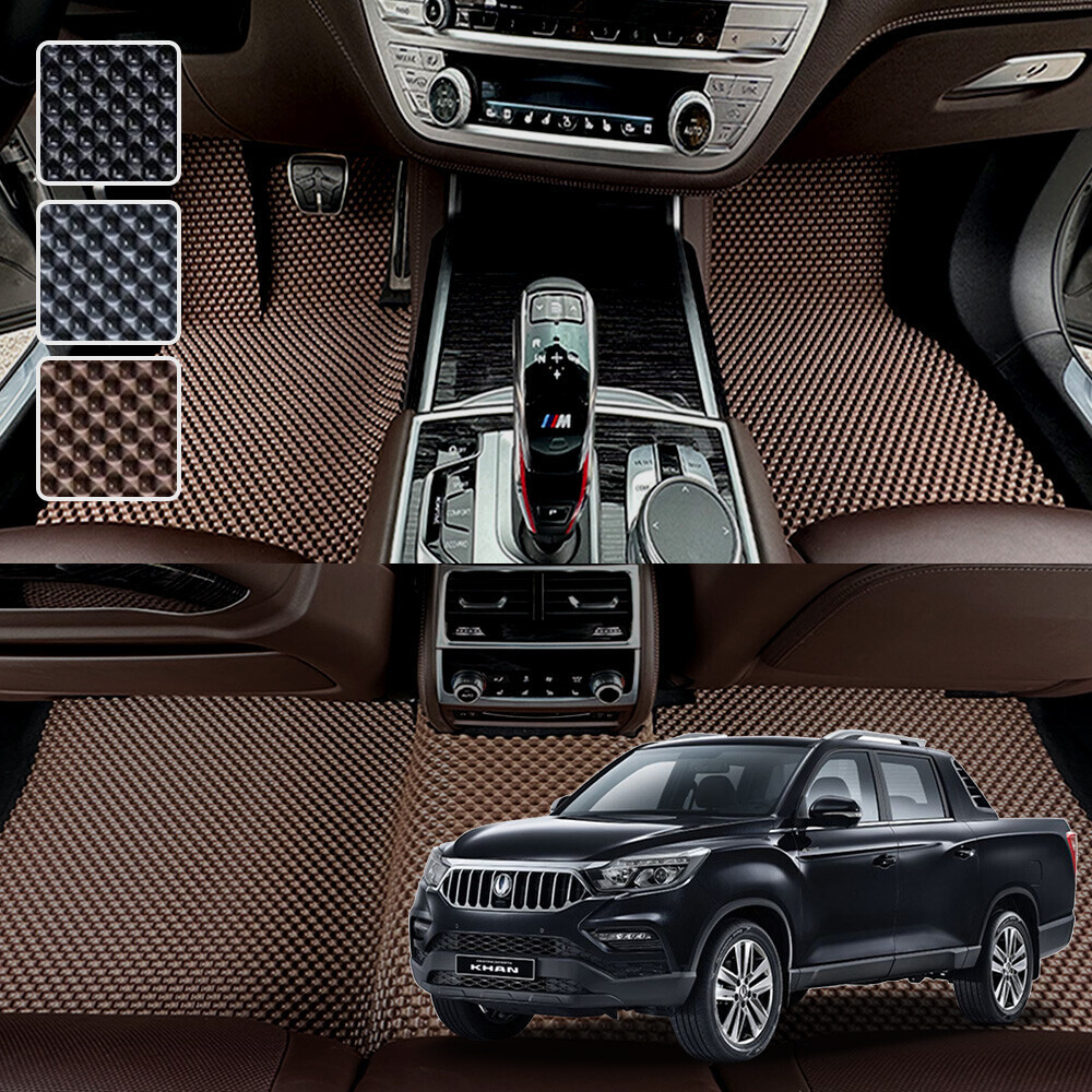 렉스턴 스포츠 칸 (2019~) 전용 3D 엠보싱 차세대 고무매트 1열2열 세트