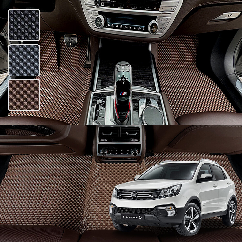 코란도C (2010~2018) 전용 3D 엠보싱 차세대 고무매트 1열2열 세트