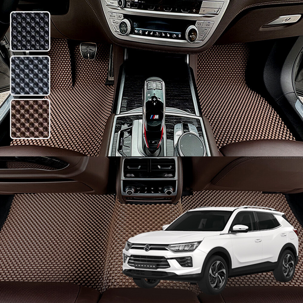 뷰티풀 코란도 리스팩 (2019~2022.4) 전용 3D 엠보싱 차세대 고무매트 1열2열 세트