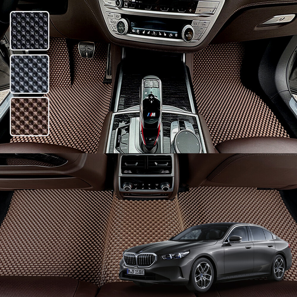 BMW 5시리즈 G60 전용 3D 엠보싱 차세대 고무매트 1열2열 세트 (2024~)