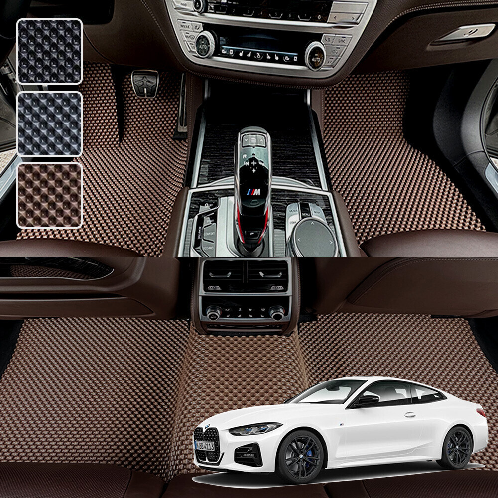 BMW 4시리즈 G22 전용 3D 엠보싱 차세대 고무매트 1열2열 세트 (2021~)