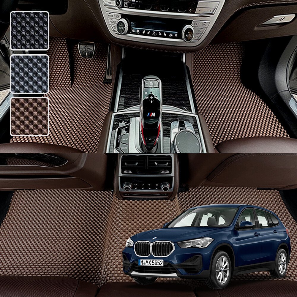 BMW X1시리즈 F48 전용 3D 엠보싱 차세대 고무매트 1열2열 세트 (2016~)