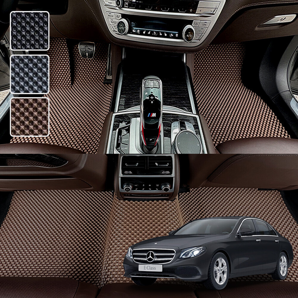 벤츠 E클래스 W213 전용 3D 엠보싱 차세대 고무매트 1열2열 세트 (2016~)