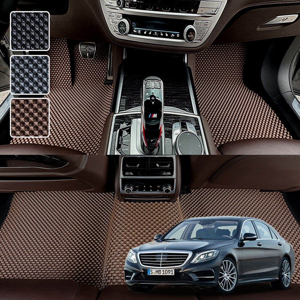 벤츠 S클래스 W222 롱바디 숏바디 전용 3D 엠보싱 차세대 고무매트 1열2열 세트 (2013~2021)