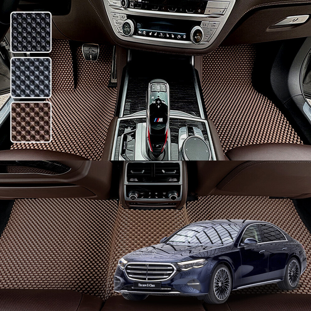 벤츠 E클래스 W214 전용 3D 엠보싱 차세대 고무매트 1열2열 세트 (2024~)