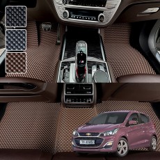 스파크 전용 3D 엠보싱 차세대 고무매트 1열2열 세트