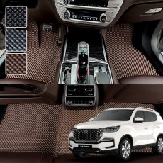 렉스턴 전용 3D 엠보싱 차세대 고무매트 1열2열 세트