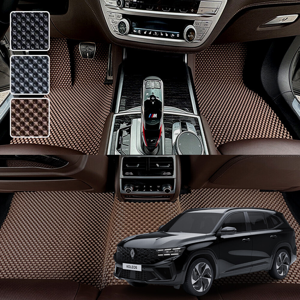 뉴 르노 그랑 콜레오스 (가솔린 4륜 전용) 3D 엠보싱 차세대 고무매트 1열2열 세트