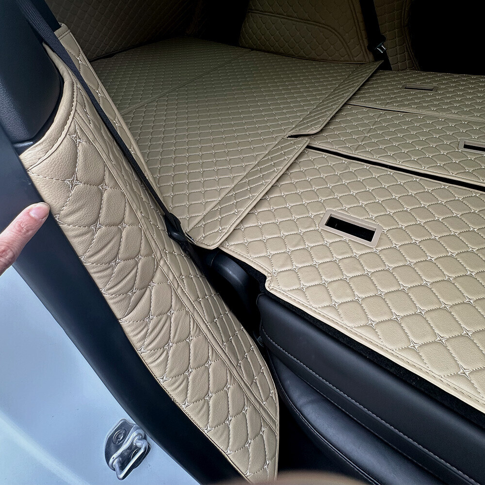 컨셉토 3D 가죽 퀼팅 테슬라 모델Y 주니퍼 전용 풀커버 사이드 트렁크 매트 세트 (백도어 미포함)