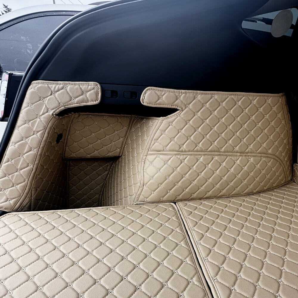 컨셉토 3D 가죽 퀼팅 테슬라 모델Y 주니퍼 전용 풀커버 사이드 트렁크 매트 세트 (백도어 미포함)