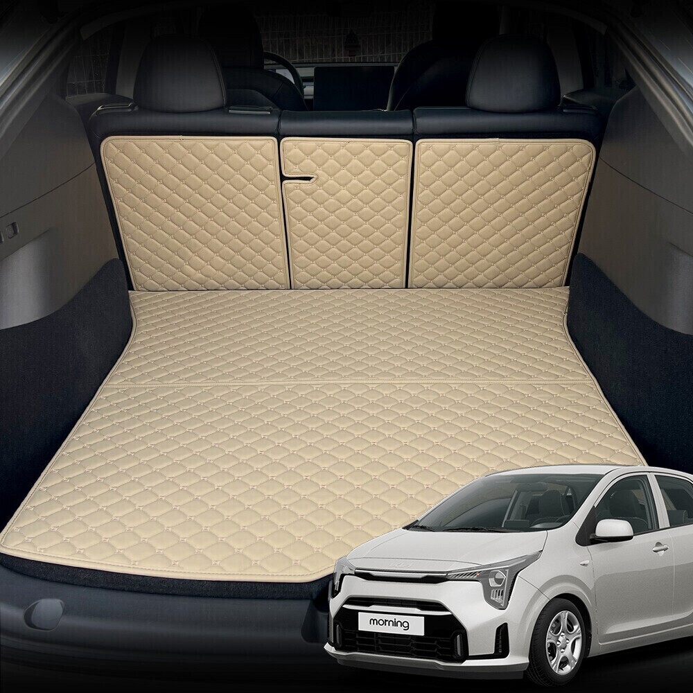 컨셉토 가죽 퀼팅 올뉴 모닝 전용 등커버 트렁크매트 세트