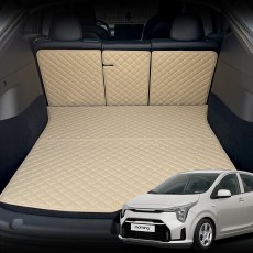 컨셉토 가죽 퀼팅 올뉴 모닝 전용 등커버 트렁크매트 세트