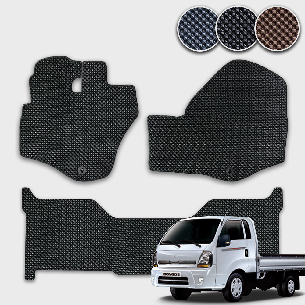 봉고3 더블캡 전용 3D 엠보싱 차세대 엣지형 고무매트 1열2열 세트