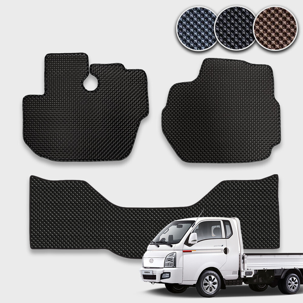 포터2 (EV공용) 더블캡 전용 3D 엠보싱 차세대 엣지형 고무매트 1열2열 세트