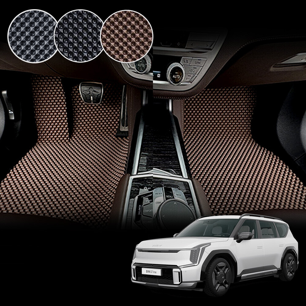 EV9 전용 3D 엠보싱 차세대 고무매트 운전석+조수석 세트