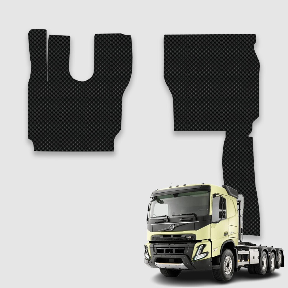 볼보 FM/FMX 전용 3D 엠보싱 차세대 고무매트 운전석+조수석 세트