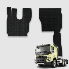 볼보 FM/FMX 전용 3D 엠보싱 차세대 고무매트 운전석+조수석 세트